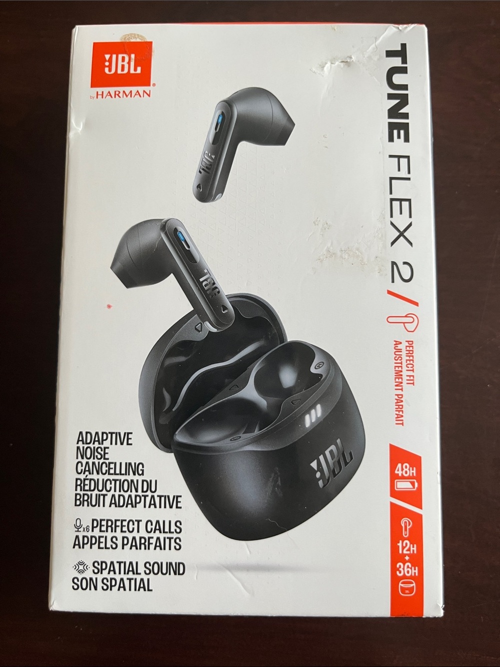 JBL Tune Flex 2 Earbuds in Black with Charging Case